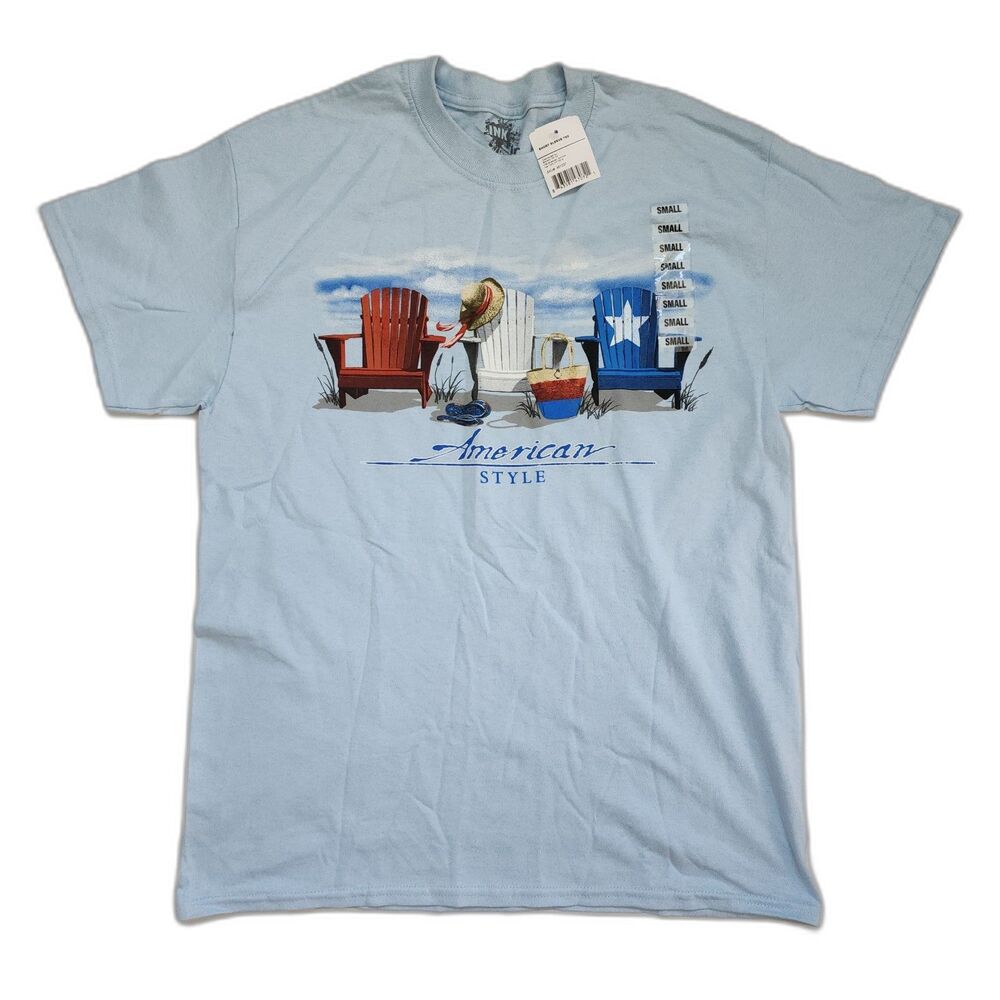 Ink Inc Blue American Style Tee Shirt NWT Size Small